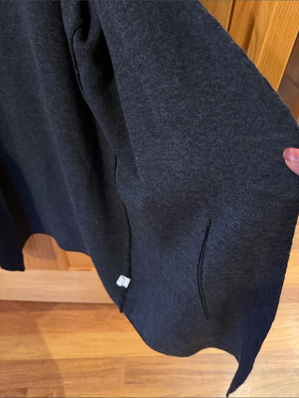 EVRI Black Open-Front Long Cardigan with Front Pockets - Picture 5 of 6